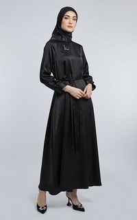 Gamis Kami Nayla A-line Dress Plain Black