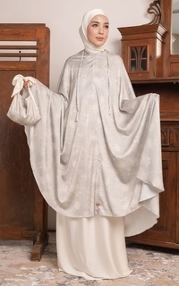 Mukena Lesti Prayer Set (Mukena Silk Motif 2in1 Lozy x Lesti Kejora) White Lily-730317