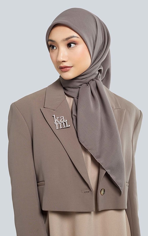 Hijab Polos - Kami Delicate Paris Scarf Plain Warm Taupe - Warm Taupe