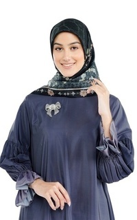 Hijab Motif Bellerose - Charcoal