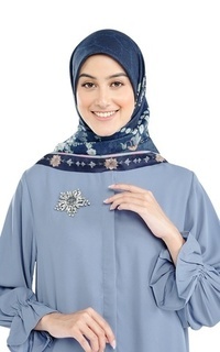 Hijab Motif Bellerose - Deep Sea