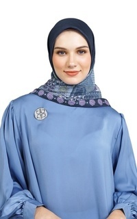 Hijab Motif Clemira Medley - Medieval Blue