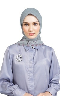 Hijab Motif Clemira Medley - Oyster