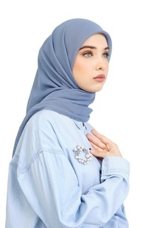 Hijab Polos Nada Daily Scarf - Steel Blue