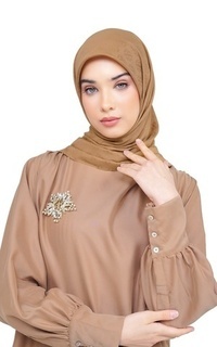 Hijab Motif Nada Jacquard Scarf - Caramel