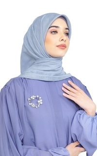 Hijab Motif Nada Jacquard Scarf - Dusty Blue