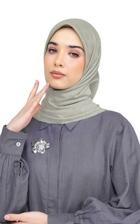 Hijab Motif Nada Jacquard Scarf - Light Gray