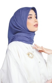 Hijab Motif Nada Jacquard Scarf - Navy