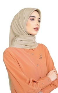 Hijab Motif Nada Jacquard Scarf - Oat