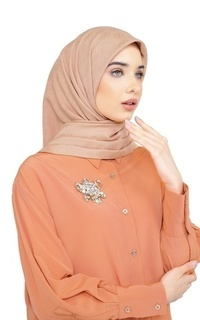 Hijab Motif Nada Jacquard Scarf - Peach