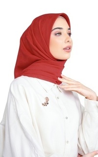 Hijab Motif Nada Jacquard Scarf - True Red