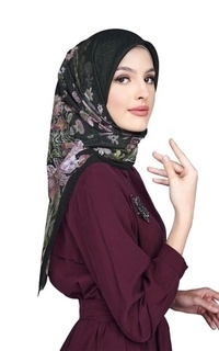 Printed Scarf Viola - Onyx