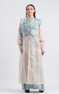 Gamis Saeri Organza Dress Nude 