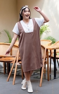 Tunic Yoenik Apparel Namju Midi Dress Mocca M18365 R86S1