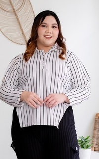 Blus Siselyo Yuju Knit Oversize Tops Blaster Black M18651 R109S3