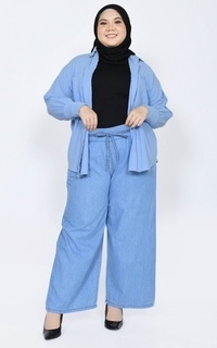 Palazzo Kulot Denim Zahra Bigsize - FIT BB 120 kg