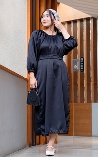 Gamis Yoenik Apparel Dain Lithe Dress Black M18559 R65S1