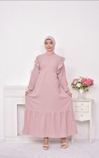 Long Dress Vervessa's Leticia Beaded Dress Dusty Pink | Gamis Raya Pesta Kondangan PO 4 Days