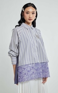 Blouse Kami Daira Embroidery Top Blue