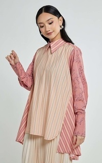 Blus Kami Hana Embroidery Top Sunset Blush