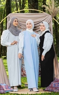 Long Dress Mybamus Jasmine Puff Dress - Dress Lengan Balon - Gamis Sleting