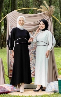 Long Dress Mybamus Kania List Knit Dress - Gamis Muslim