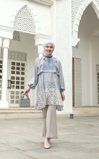 Tunic Tunik wanita/Baju Tunik/Atasan Wanita Champa Light Blue