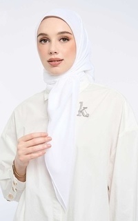 Plain Scarf Kami Airy Voile Scarf Plain White