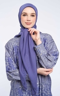 Plain Scarf Kami Airy Voile Scarf Plain Blue Indigo