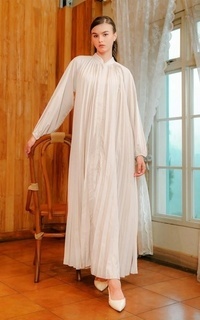 Long Dress Joyce Pleated Dress - Beige