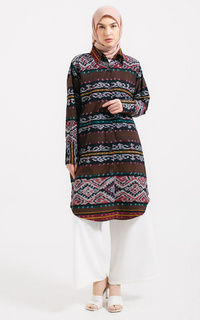 Tunik Faiza Brown Tenun Tunic