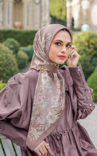 Printed Scarf Farra Voile Square - Iris