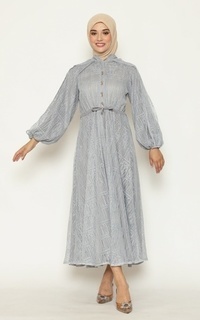 Gamis Vazza Grey Lace Dress