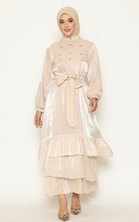 Gamis Myria Shimmer Dress Cream
