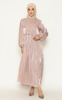 Gamis Nuria Shimmer Dress Rosegold