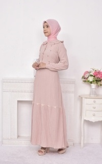 Long Dress Vervessa's Nora Beaded Ruffle Dress Cream | Gamis Raya Pesta Kondangan PO 4 Days