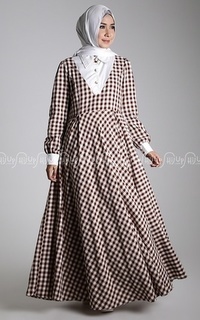Long Dress Shasa Dress Brown-73613