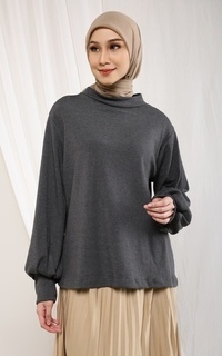 Blus Willa Top Dark Grey