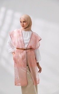 Cardigan Lany Lace Outer Pink