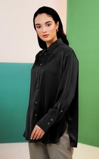 Kemeja Textured Shirt - Black