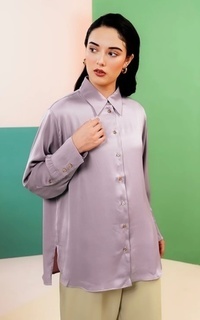 Kemeja Textured Shirt - Purple