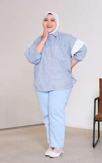 Siselyo Nenna Stripe Shirt Blue M18705 R27S4