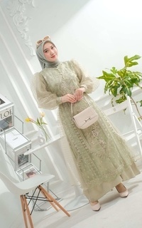 Gamis Malika brukat set 