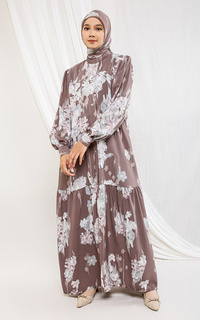 Gamis Elaya Set Dress+Hijab Peppercorn