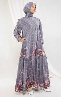 Long Dress Ameera Set Dress+Hijab Stonewash