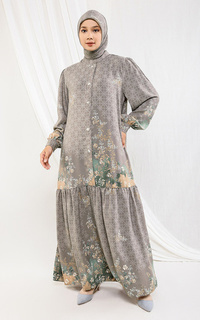 Long Dress Ameera Set Dress+Hijab Charcoal