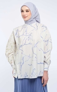 Blouse Kami Laura Overlap Top Beige