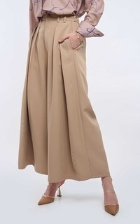 Kami Aila Wide Leg Pants Plain Tan