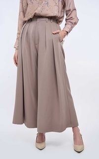 Kami Aila Wide Leg Pants Plain Lilac Gray