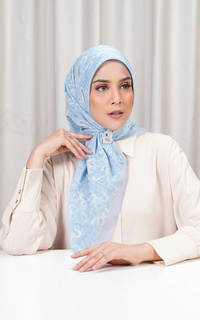 Printed Scarf Samla Voile Square - Baby Blue